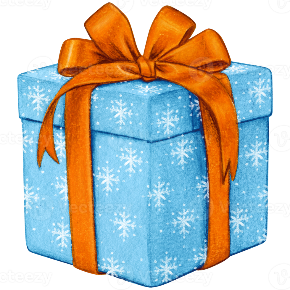 Watercolor hand drawn christmas gift png