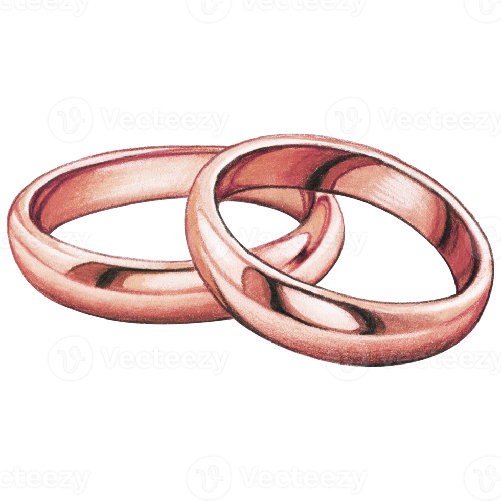 waterverf hand- getrokken bruiloft ringen png