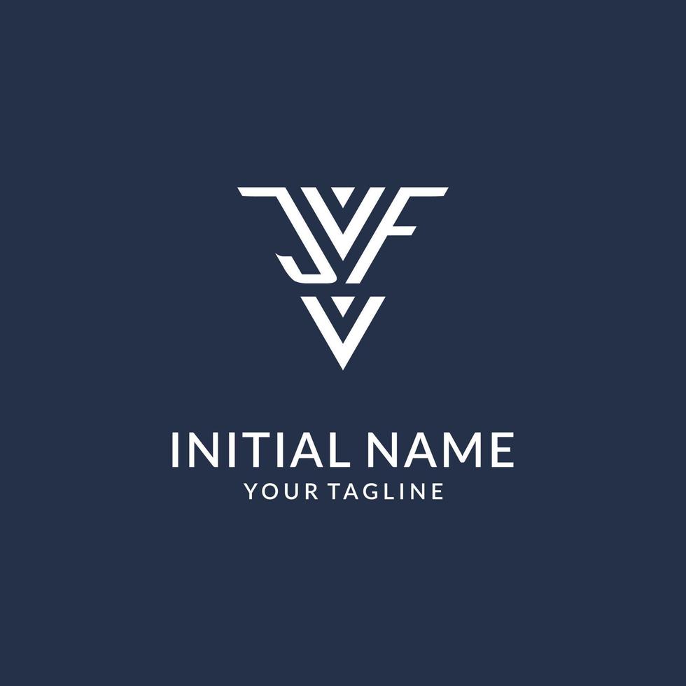 JF triangle monogram logo design ideas, creative initial letter logo with triangular shape logo vector