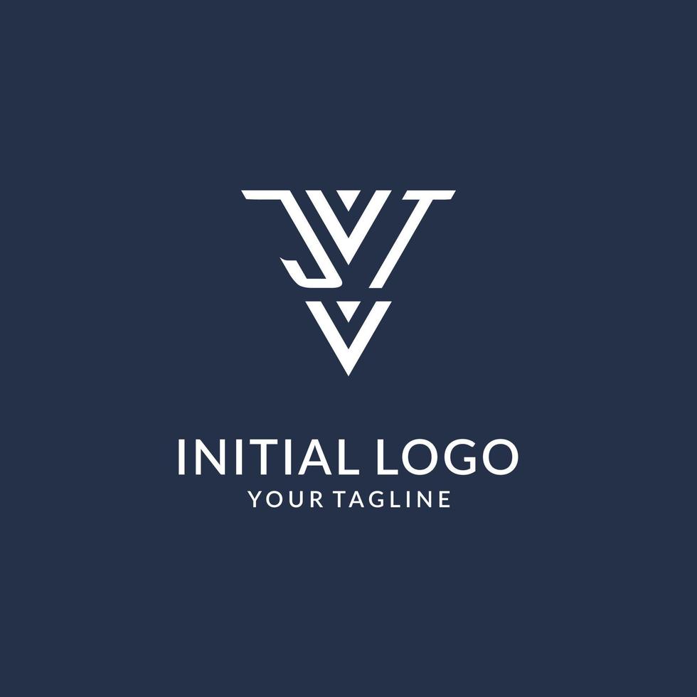 jt triángulo monograma logo diseño ideas, creativo inicial letra logo con triangular forma logo vector
