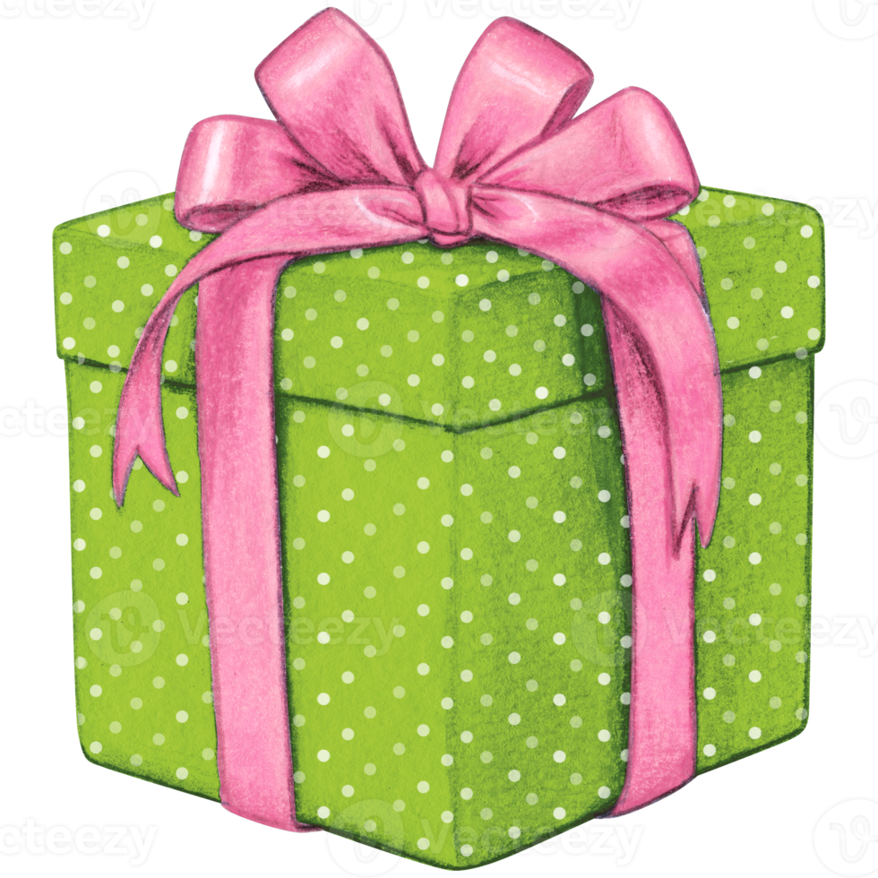 Watercolor hand drawn christmas gift png