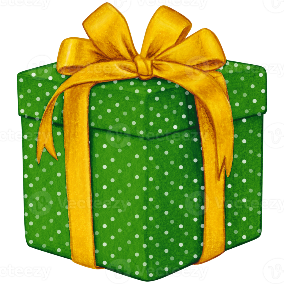 Watercolor hand drawn christmas gift png