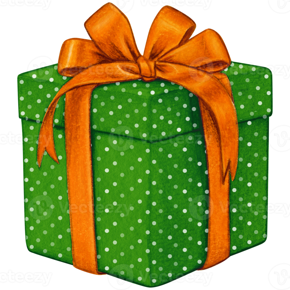 Watercolor hand drawn christmas gift png