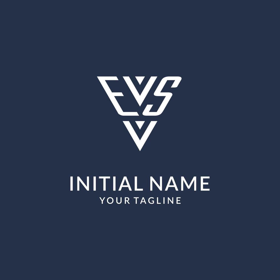 ES triangle monogram logo design ideas, creative initial letter logo with triangular shape logo vector