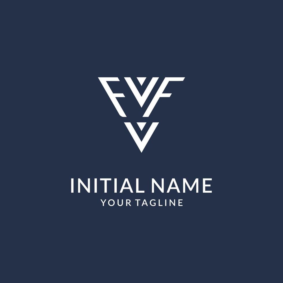 FF triangle monogram logo design ideas, creative initial letter logo with triangular shape logo vector
