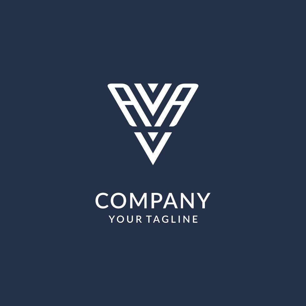 AA triangle monogram logo design ideas, creative initial letter logo with triangular shape logo vector
