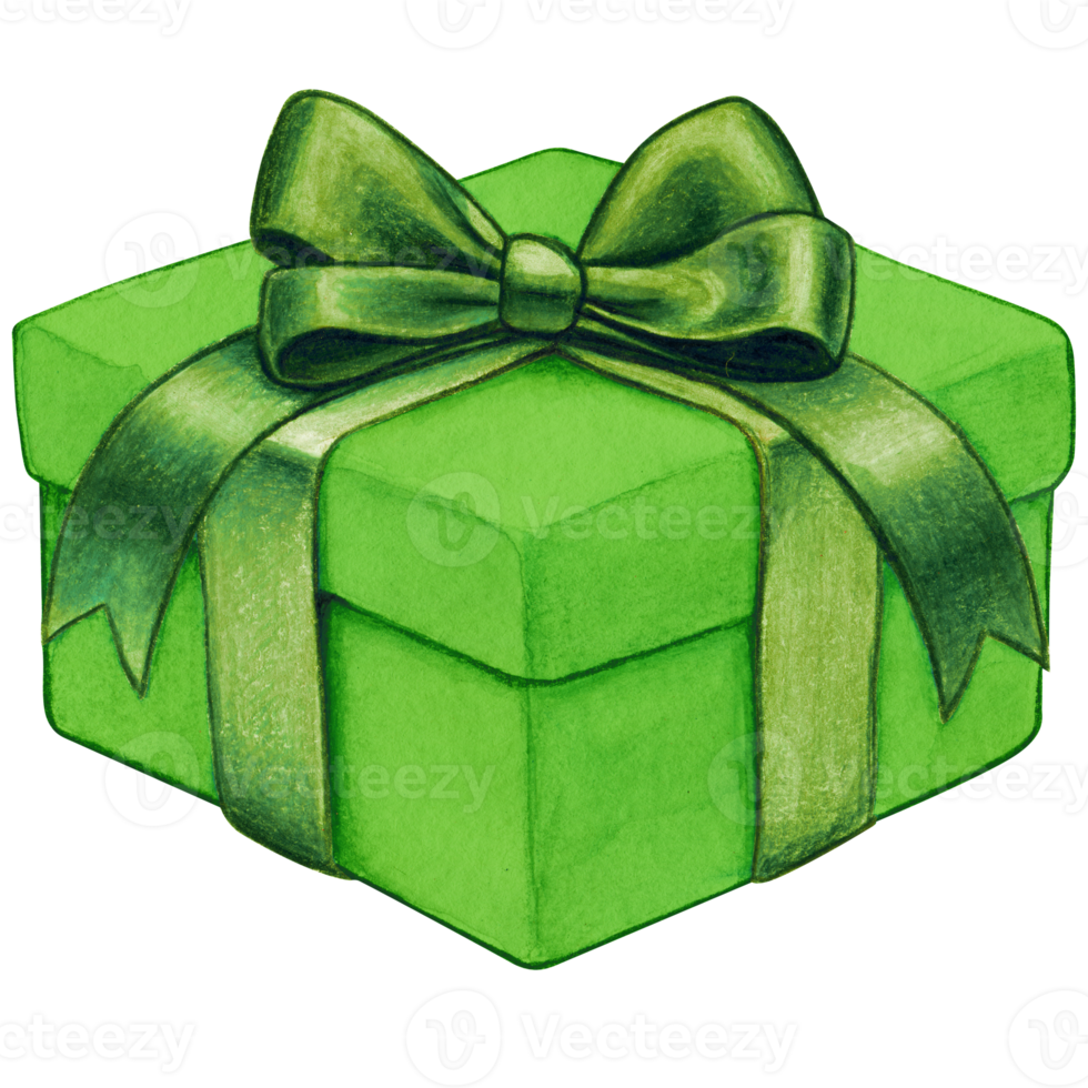 Watercolor hand drawn christmas gift png