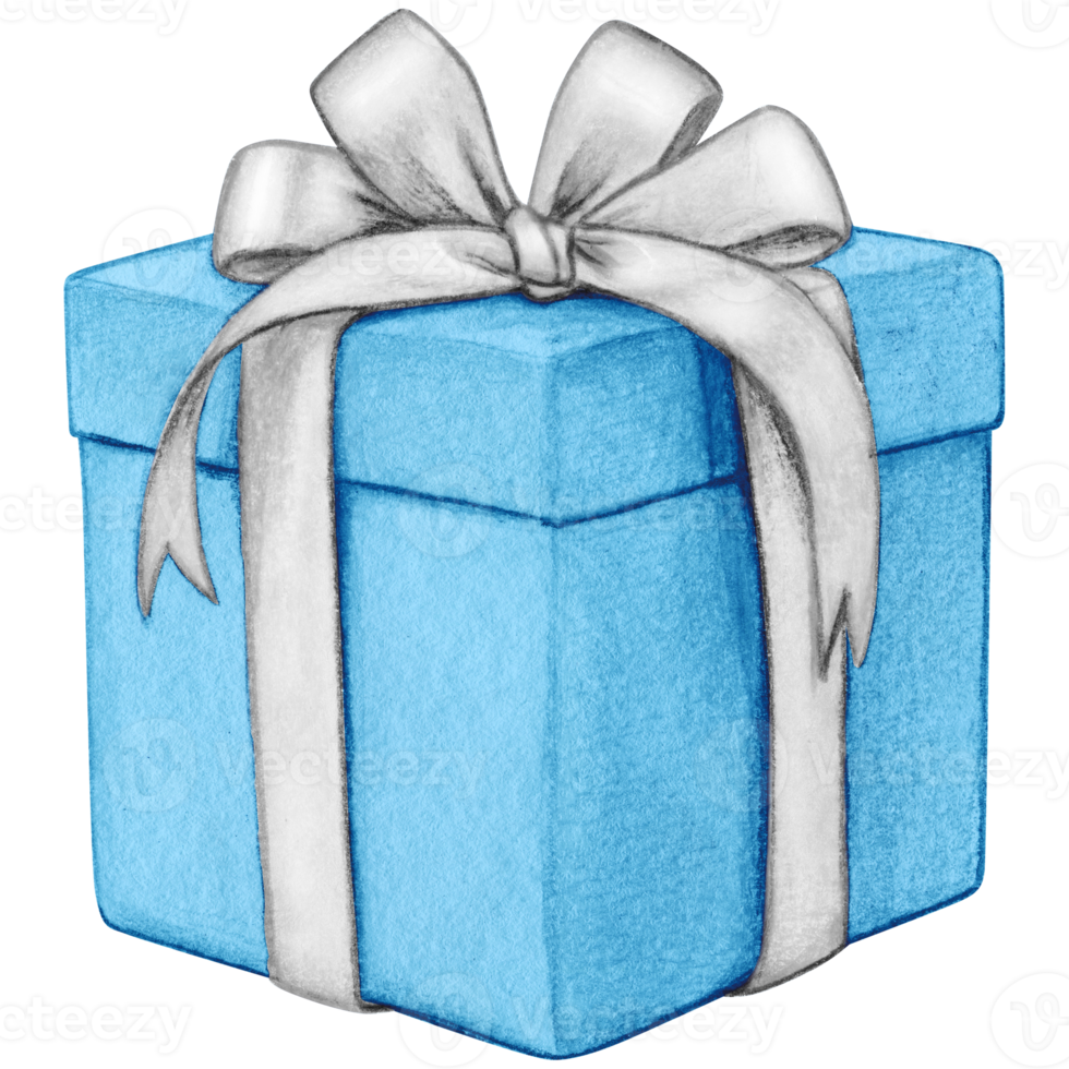 Watercolor hand drawn christmas gift png
