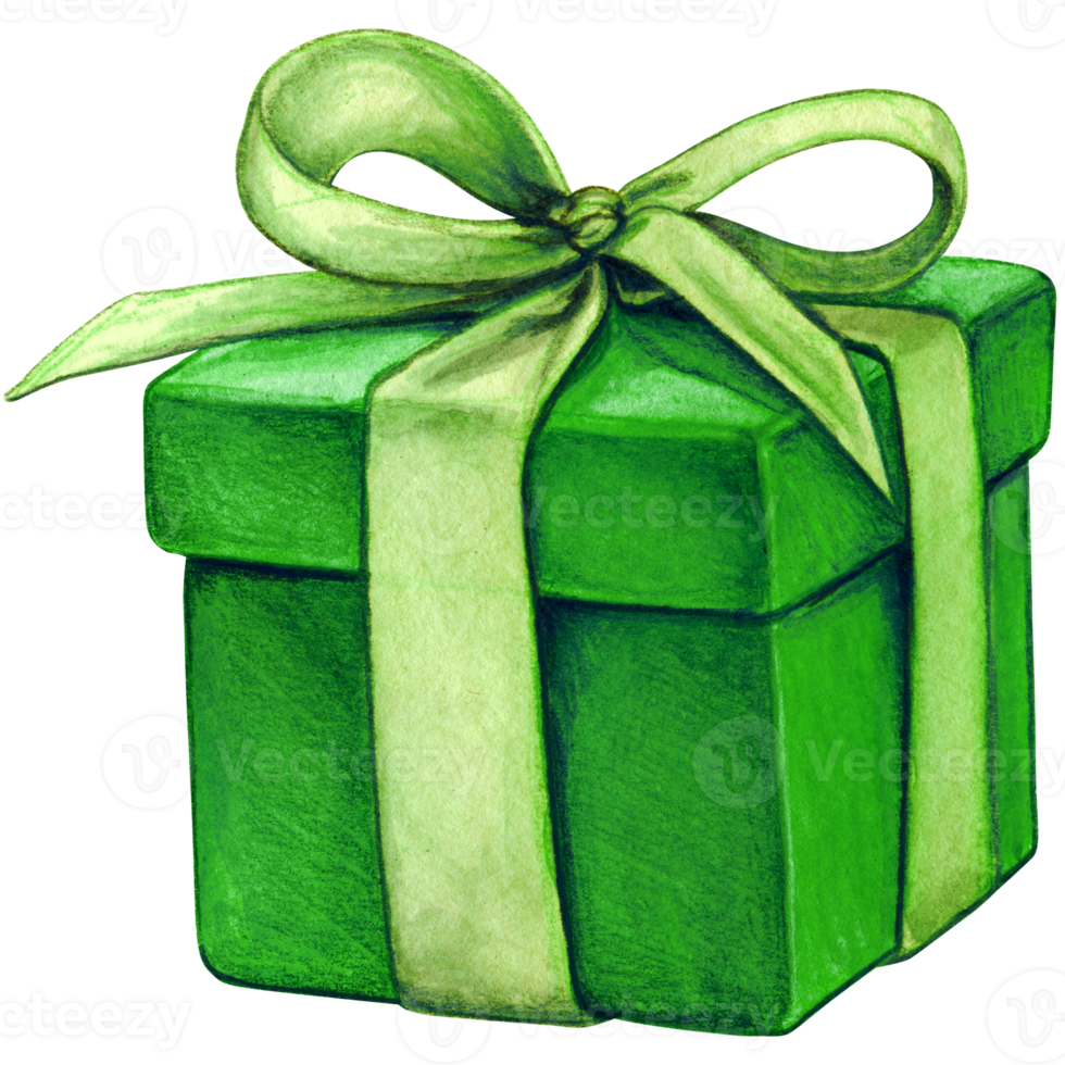 Watercolor hand drawn christmas gift png
