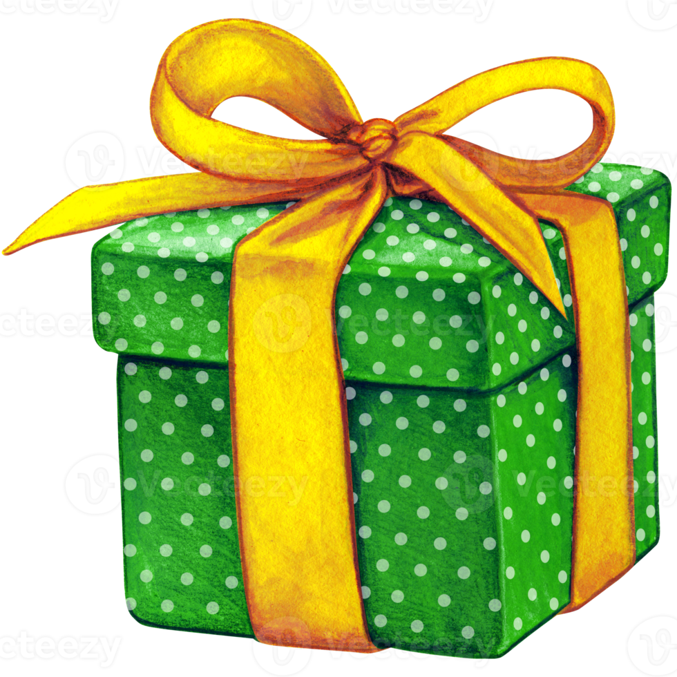 Watercolor hand drawn christmas gift png