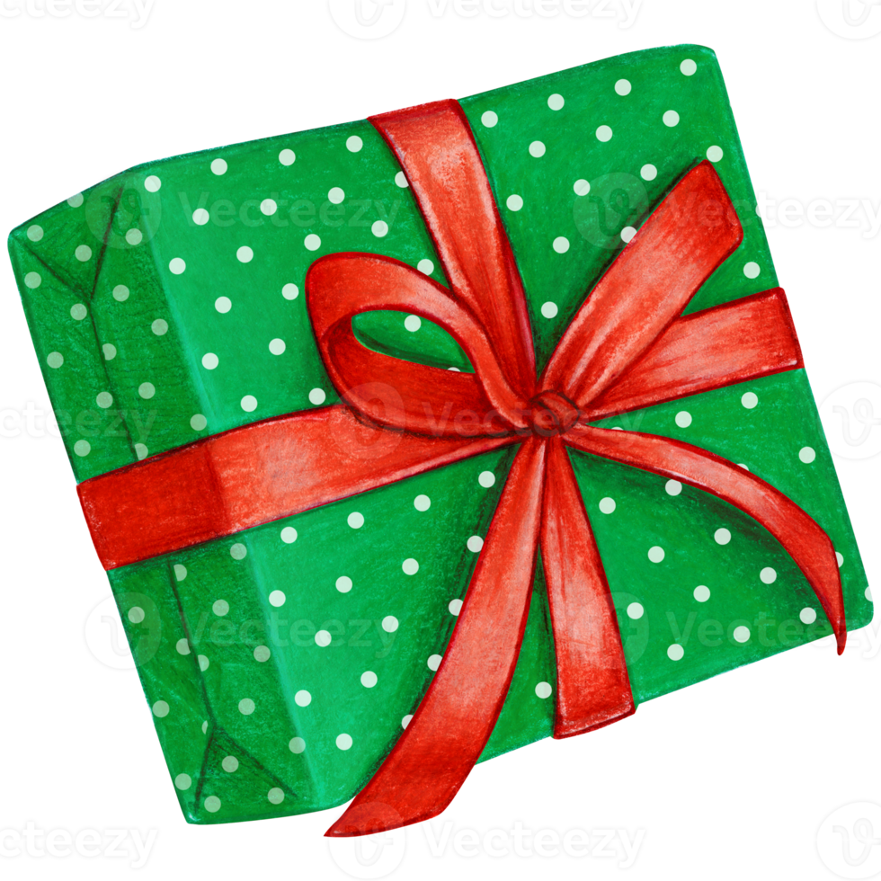 Watercolor hand drawn christmas gift png