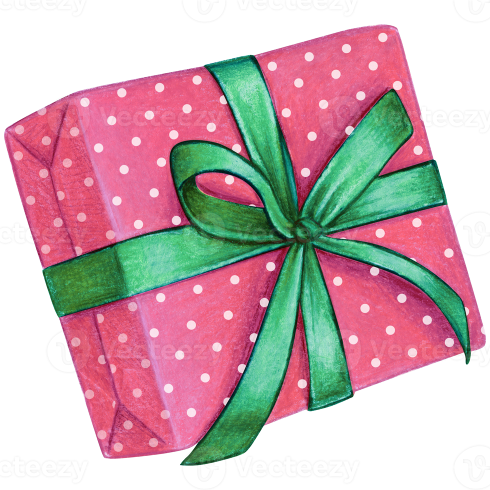Watercolor hand drawn christmas gift png