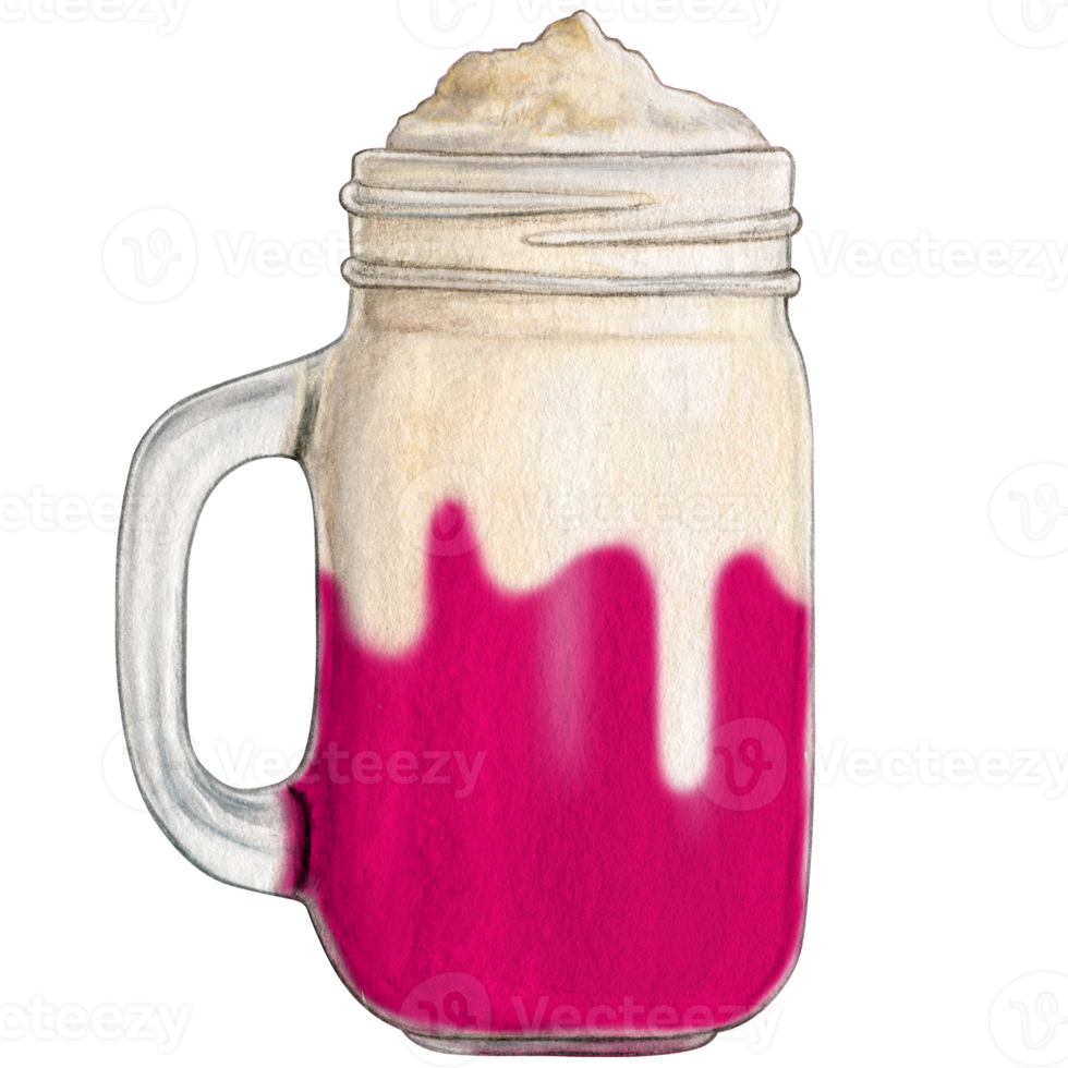 watercolor hand drawn milkshake png