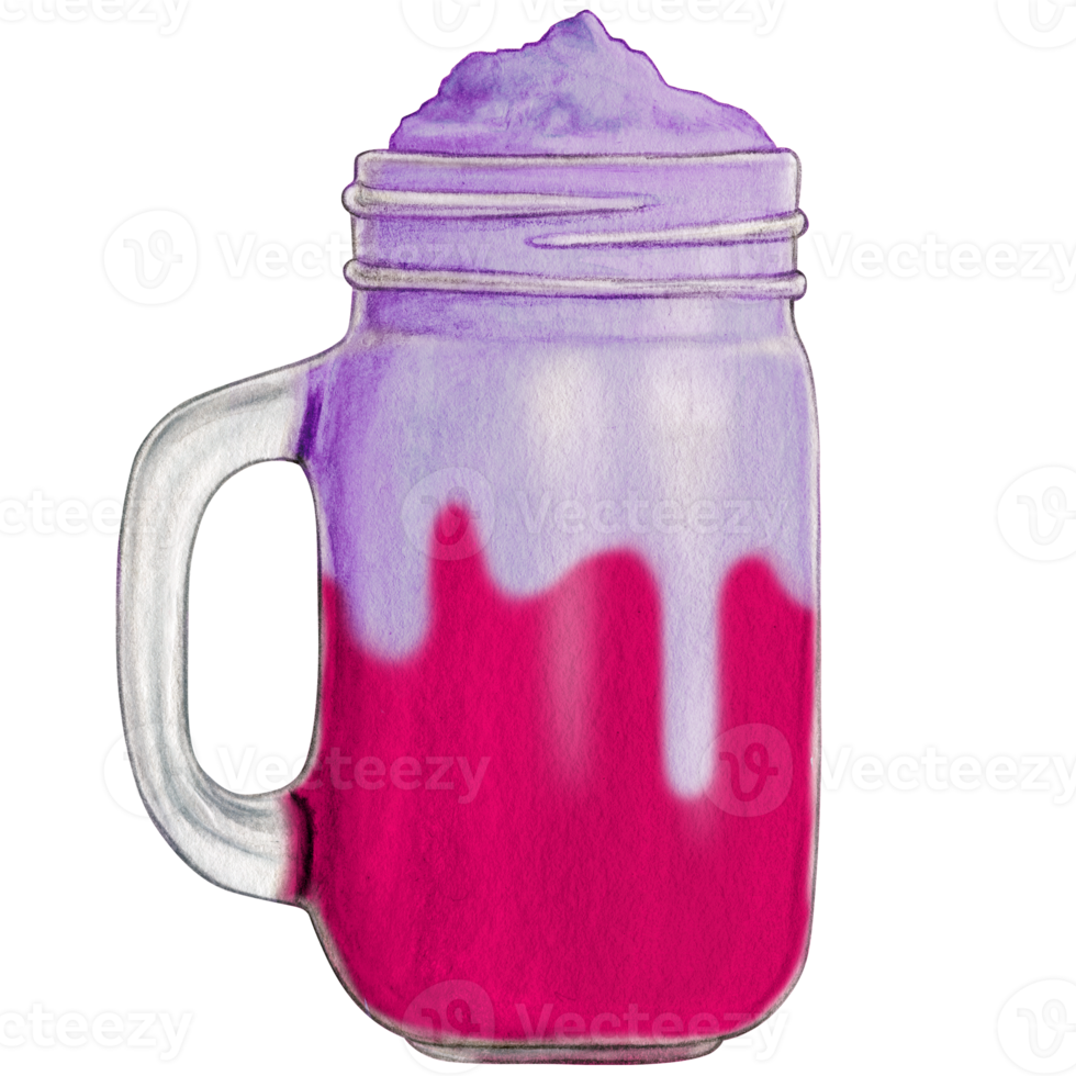 watercolor hand drawn milkshake png