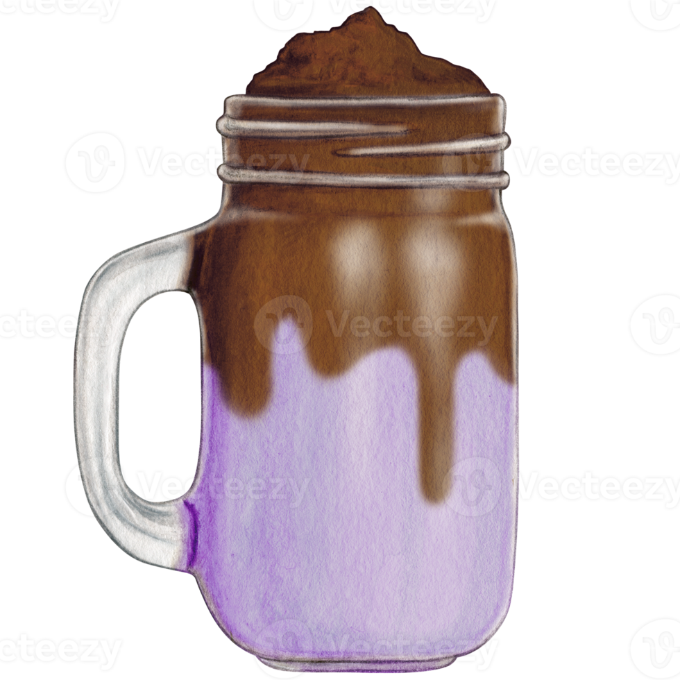 watercolor hand drawn milkshake png