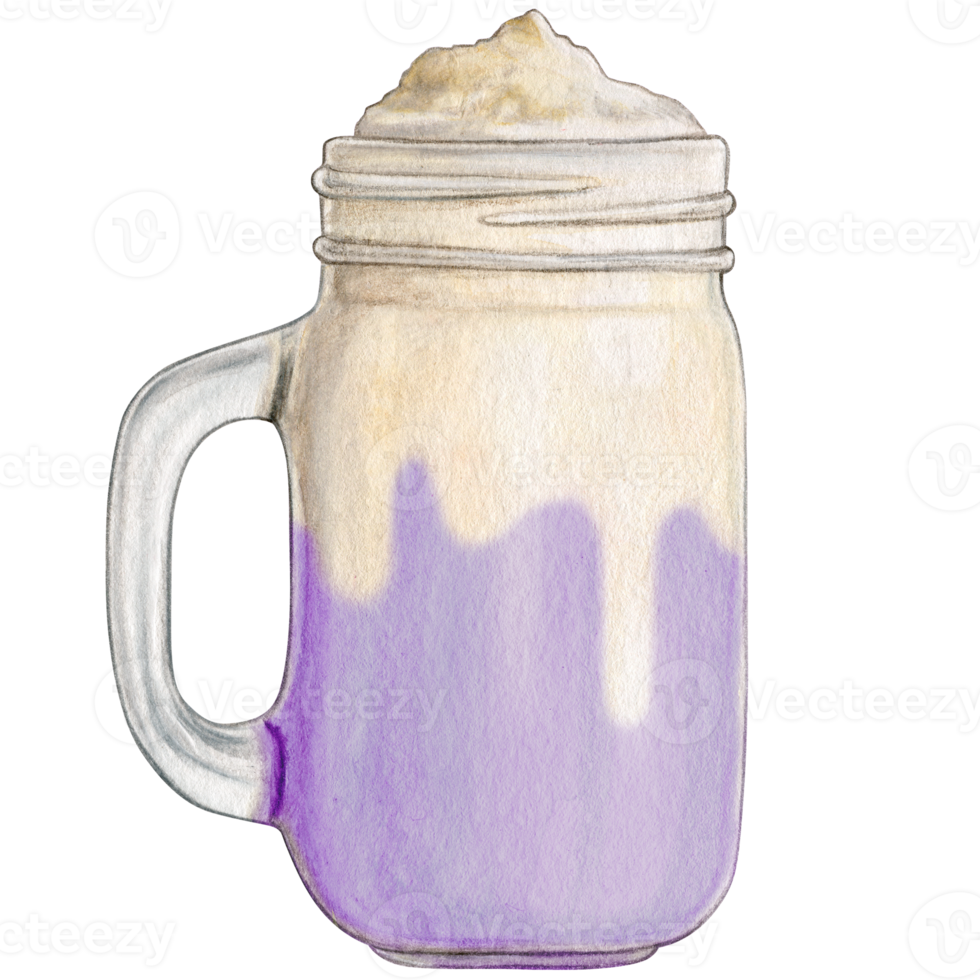 watercolor hand drawn milkshake png