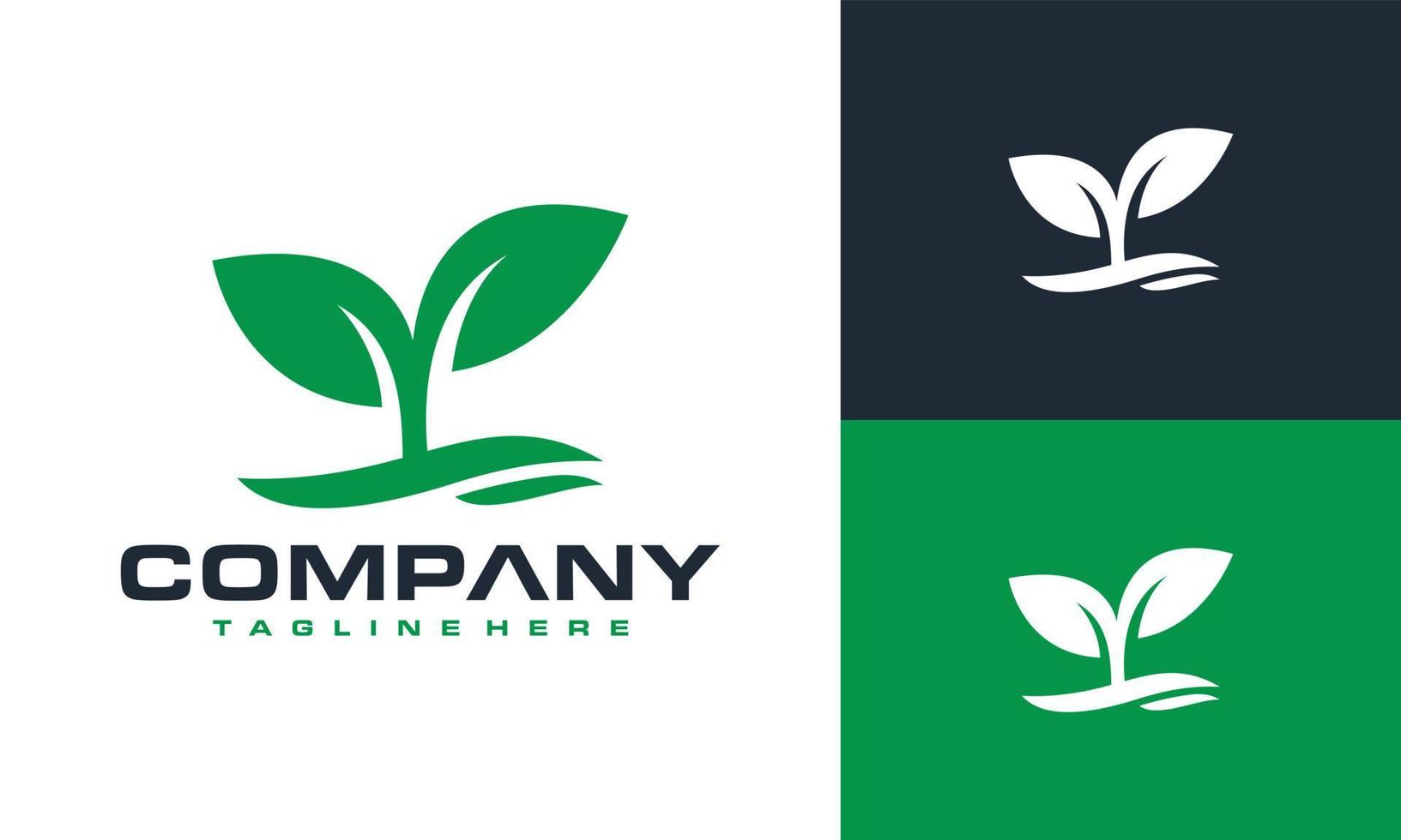 simple plant seeds logo vector