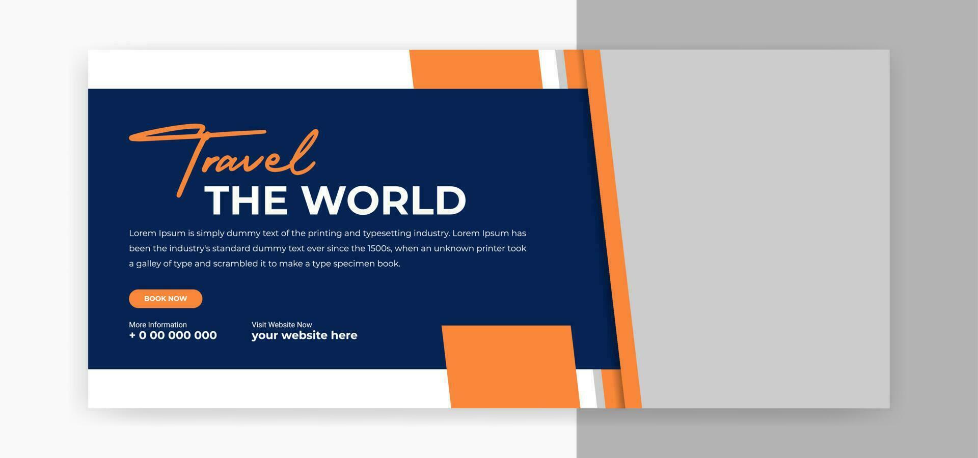 abstract Travel social media cover banner template design vector