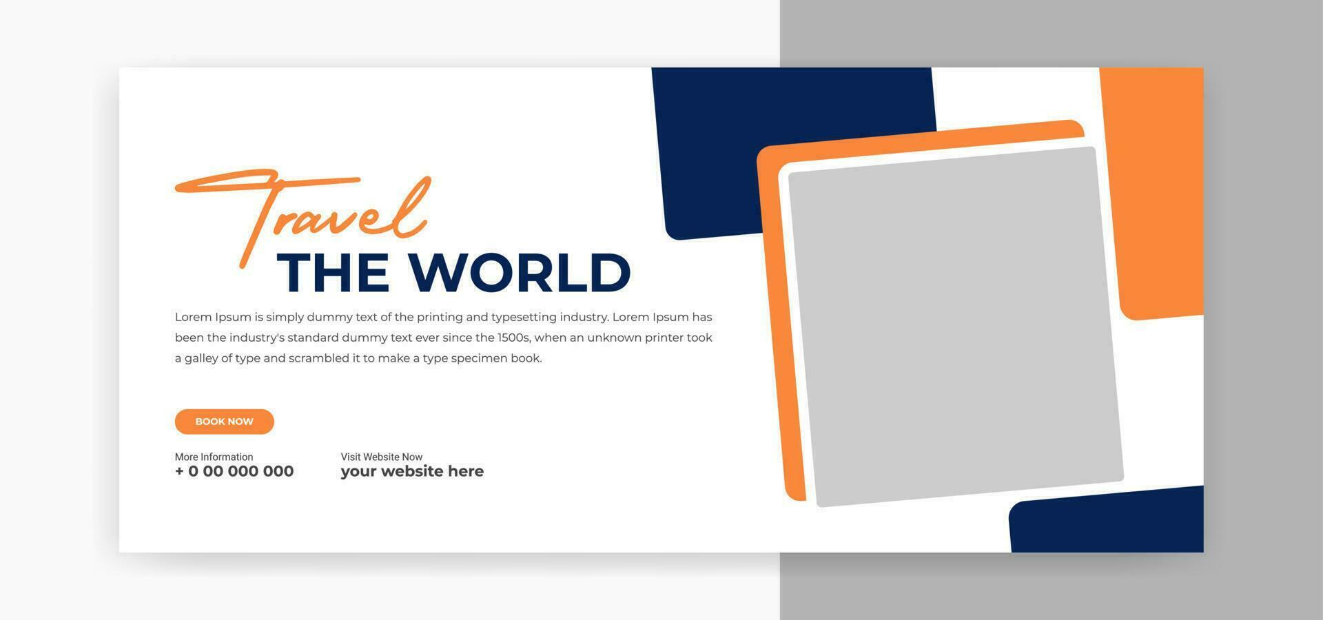 abstract Travel social media cover banner template design vector