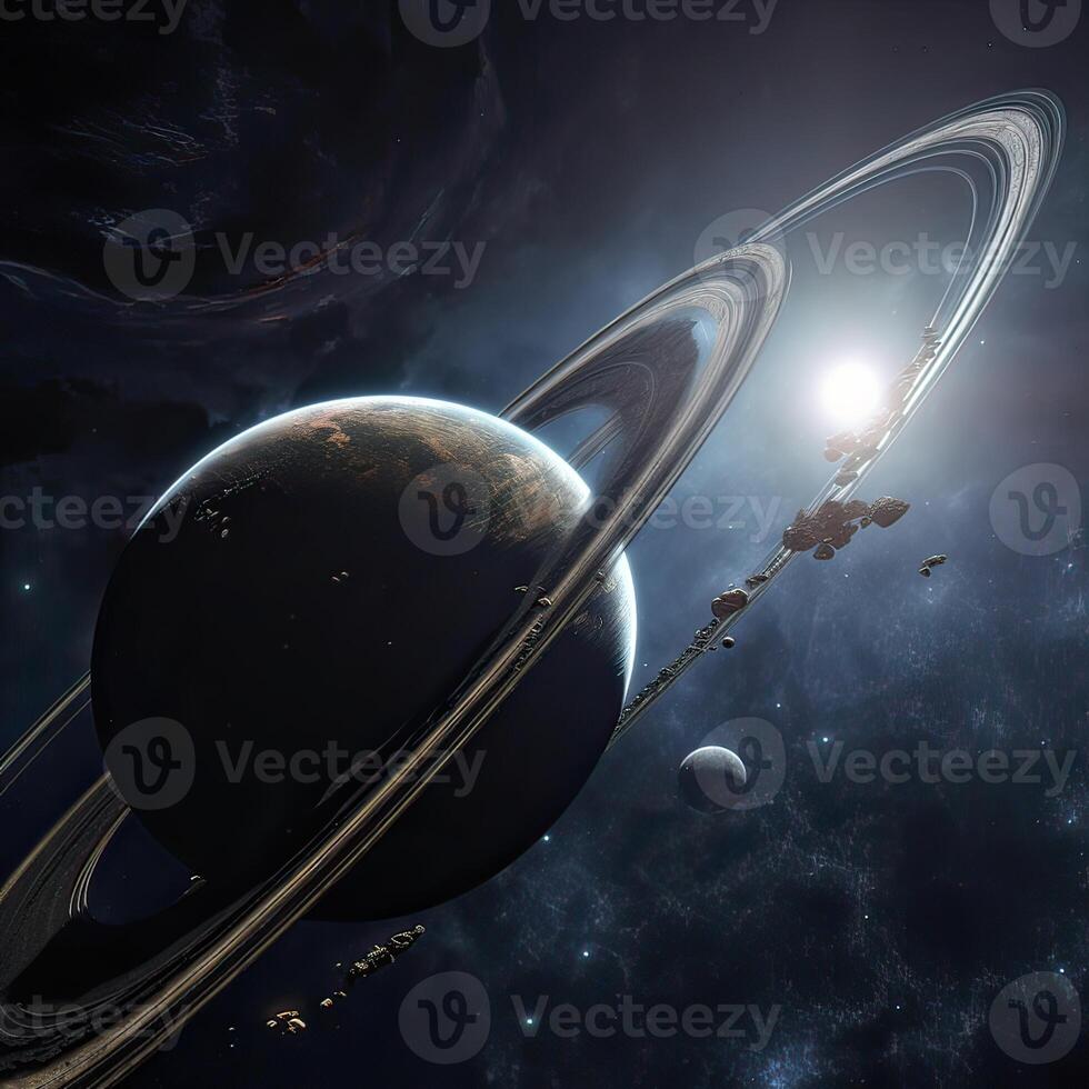 Deep space beauty, planets, stars and galaxies in endless universe. . photo