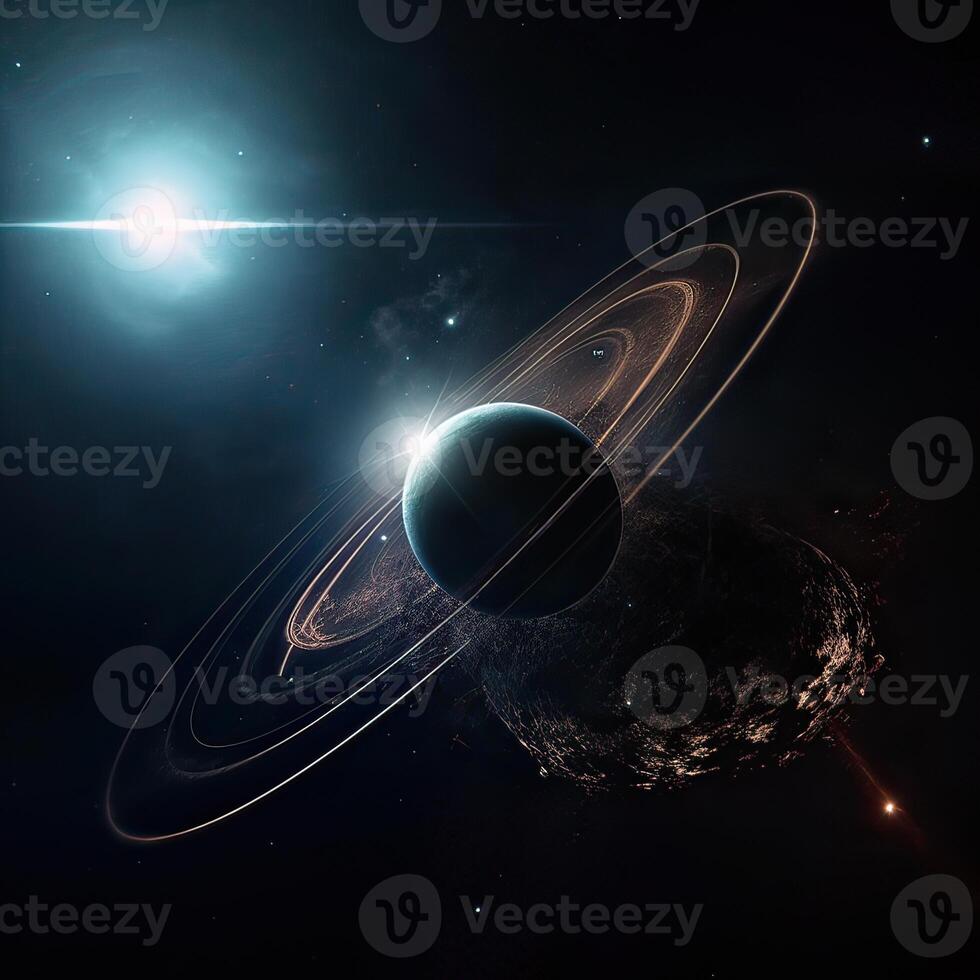 Deep space beauty, planets, stars and galaxies in endless universe. . photo