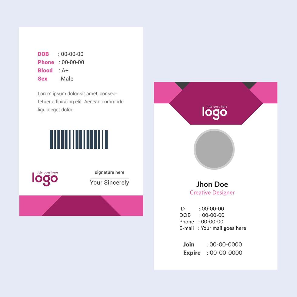 Creative Templates Business Card. Pink Business Cards. Professional and elegant abstract card templates perfect for your company and job title. vector design templates. clean business cards.