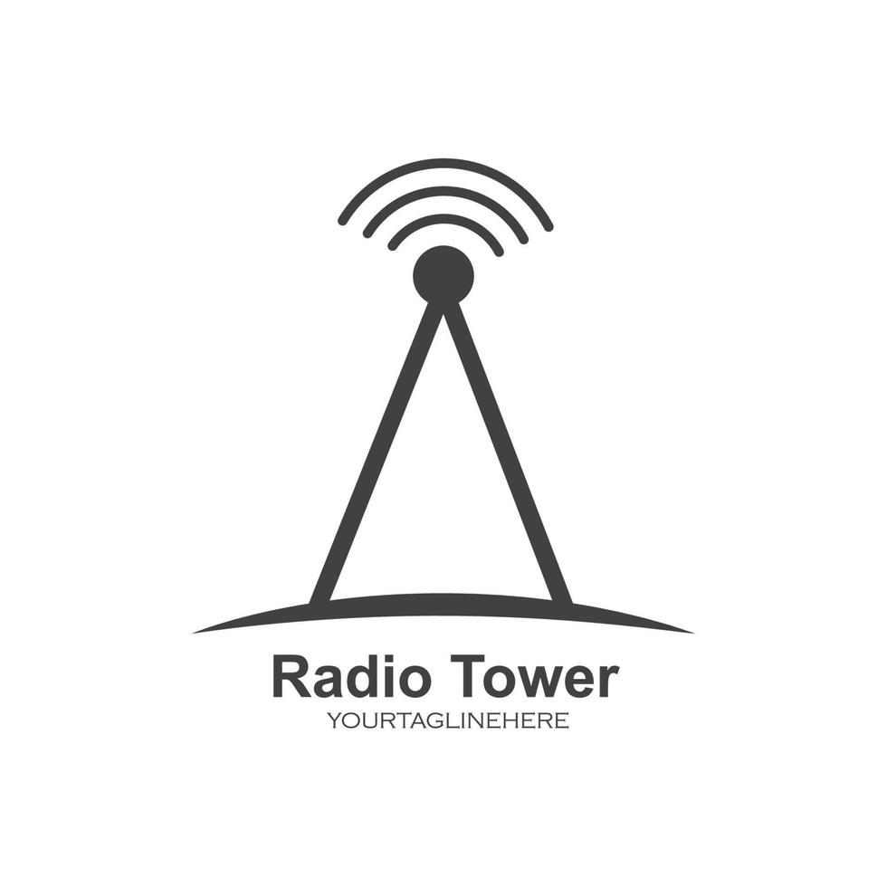 tower signal logo icon vector illustration