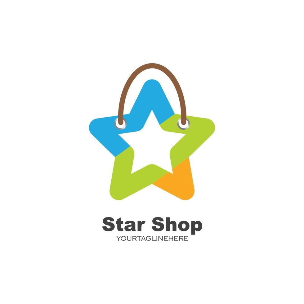 compras bolso estrella icono vector ilustración diseño