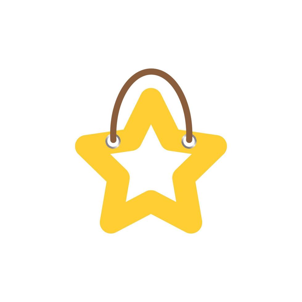 compras bolso estrella icono vector ilustración diseño