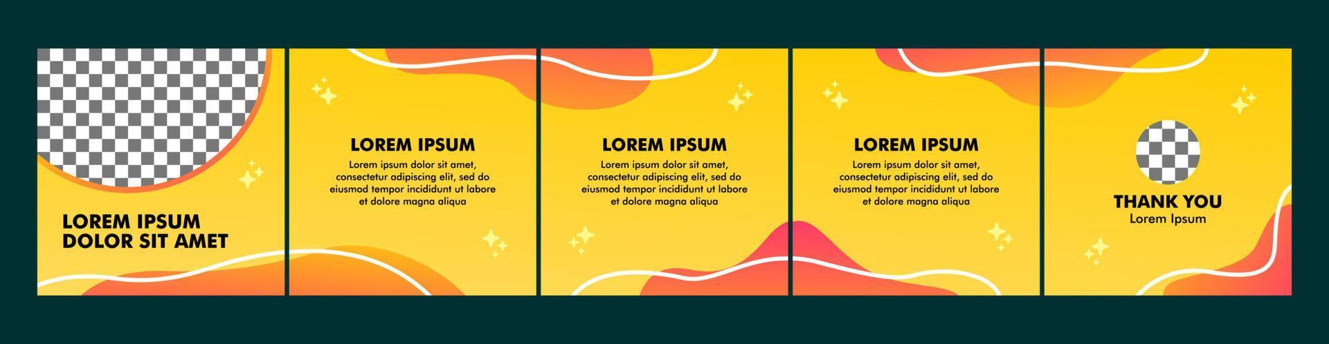 set of carousel or microblog templates for social media posts vector