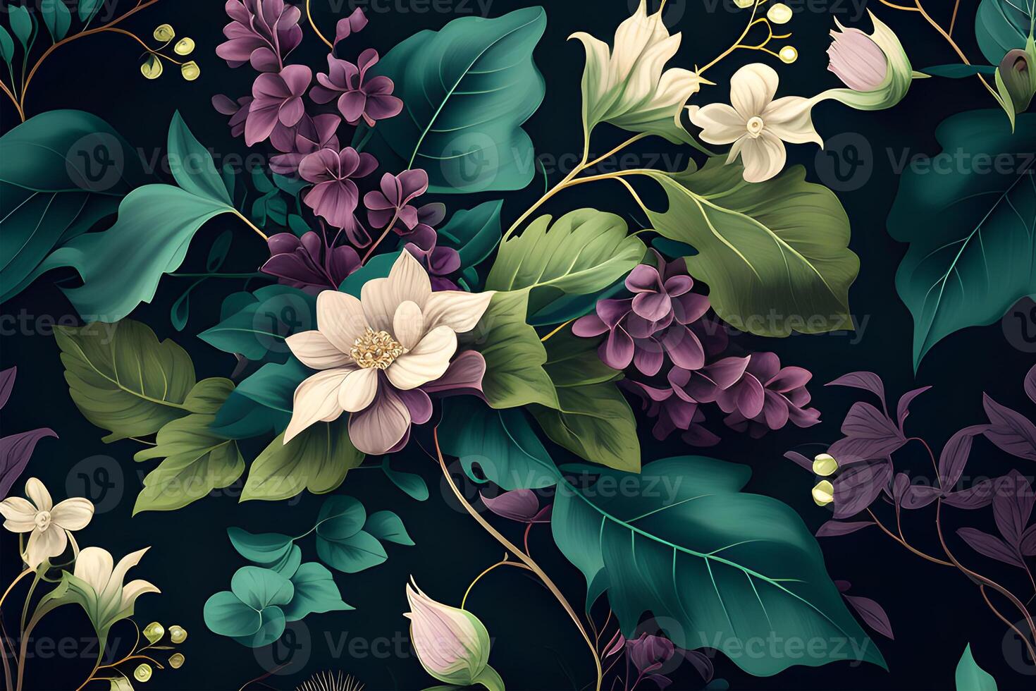 seamless pattern background design with colorful flowers for spring. Illustration design by photo