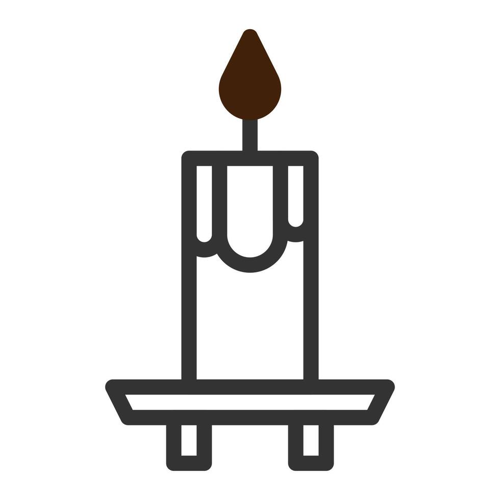 candle icon duotone grey brown colour easter symbol illustration. vector