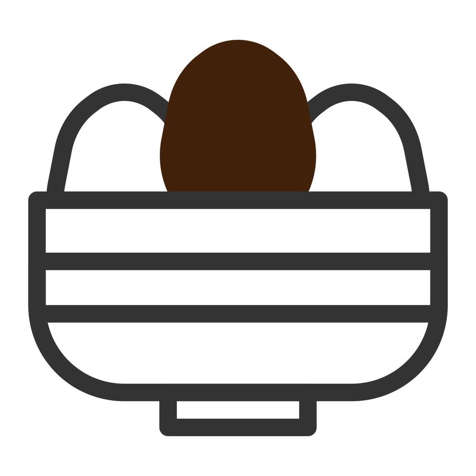 basket egg icon duotone grey brown colour easter symbol illustration. vector