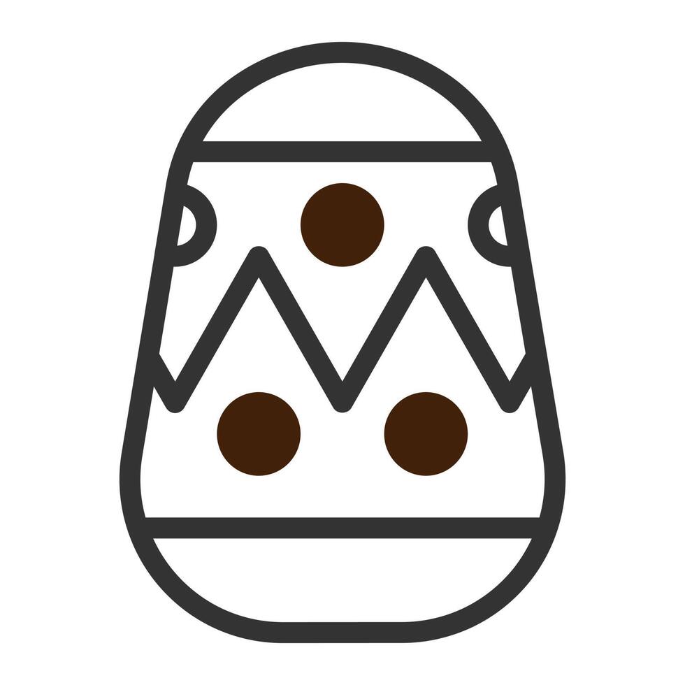 egg icon duotone grey brown colour easter symbol illustration. vector