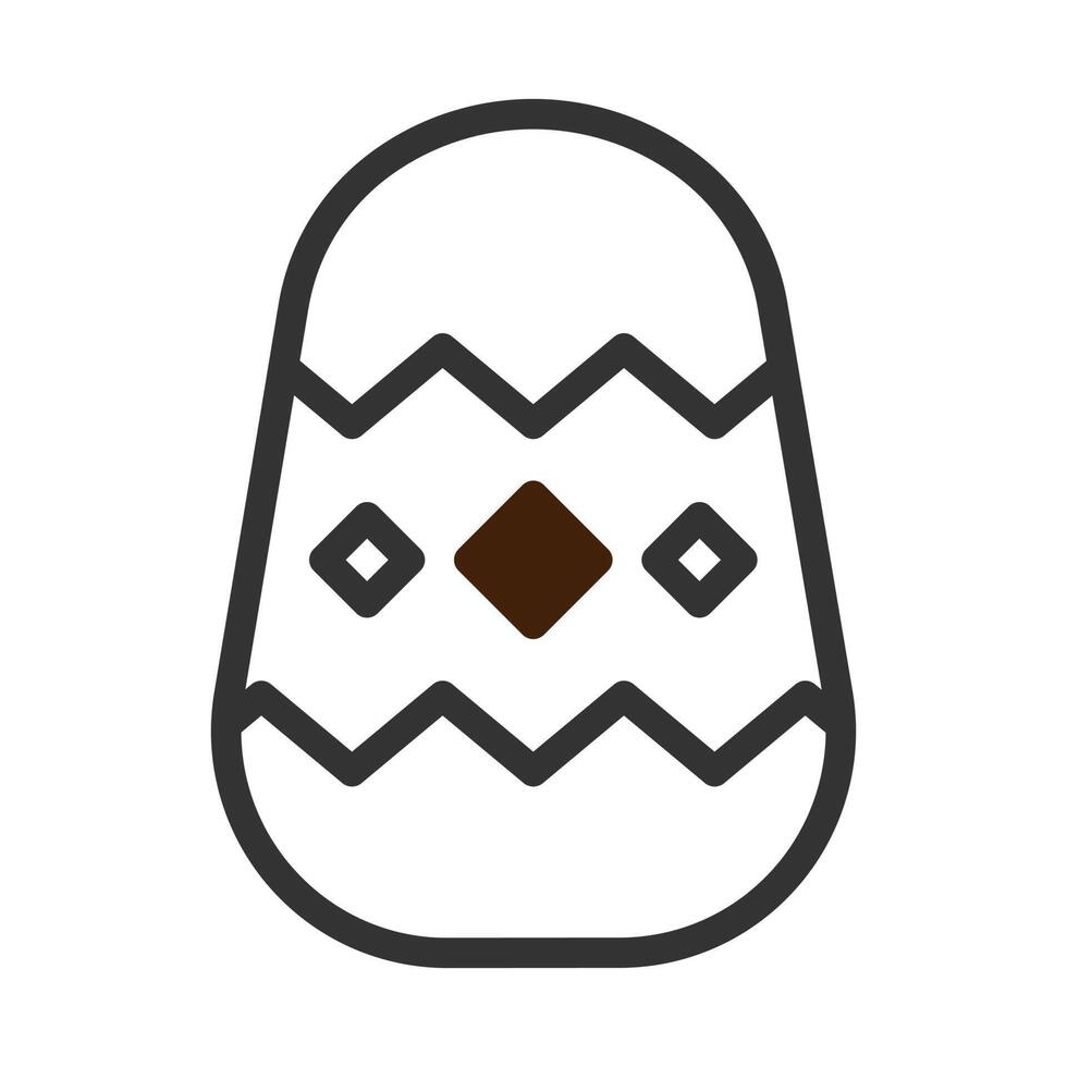 egg icon duotone grey brown colour easter symbol illustration. vector