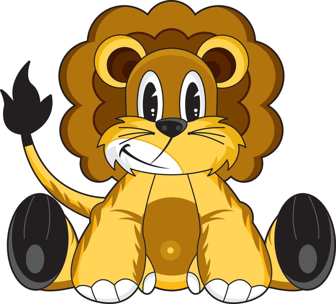 Cute Cartoon Lion - King of the Jungle Character vector