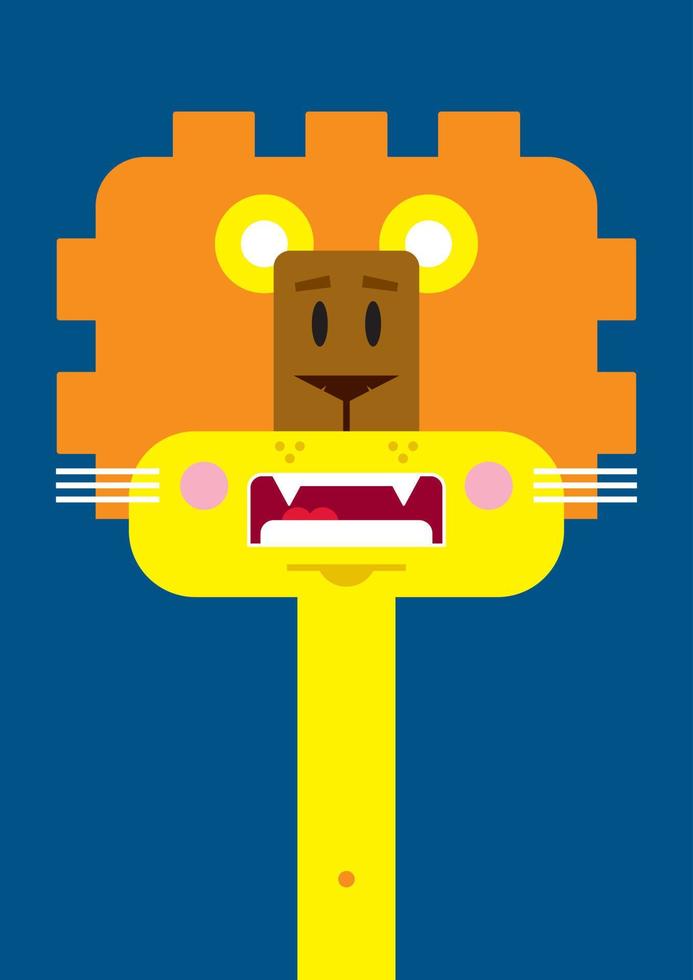 Cute Cartoon Lion - King of the Jungle Character vector