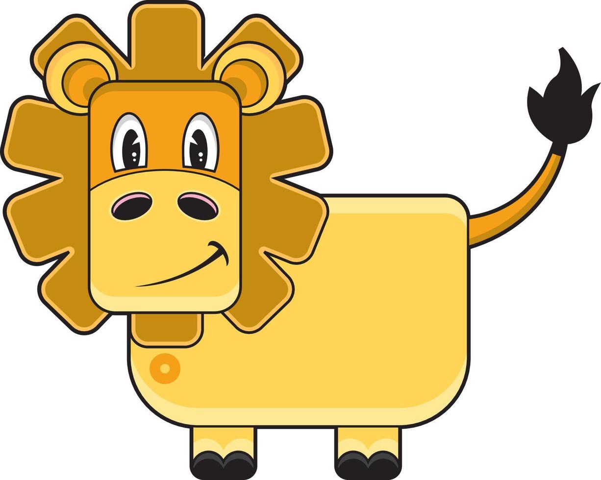 linda dibujos animados león - Rey de el selva personaje vector