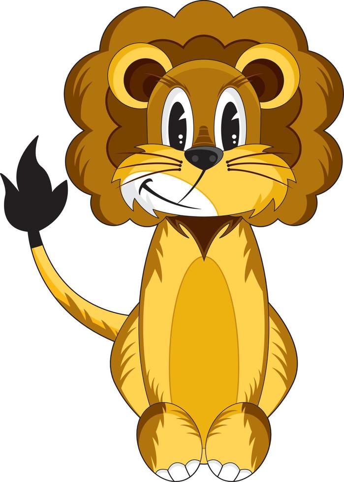 Cute Cartoon Lion - King of the Jungle Character vector