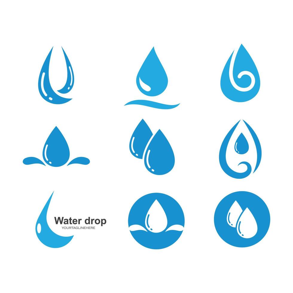 Ilustración de vector de plantilla de logotipo de gota de agua