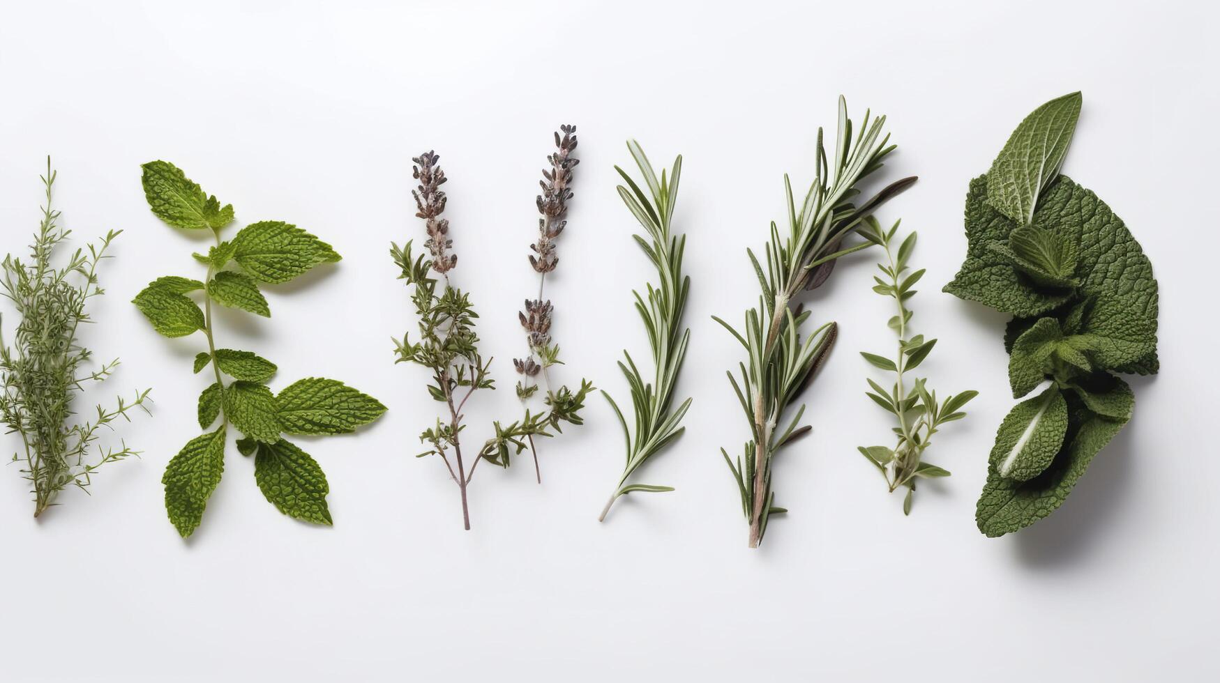 Banner with provence herbs. Copy space, top view, summer background. . photo