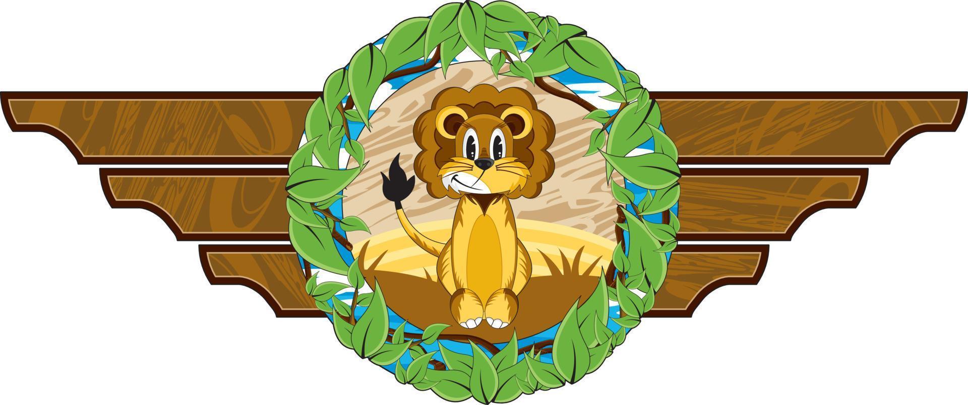 Cute Cartoon Lion - King of the Jungle Character vector