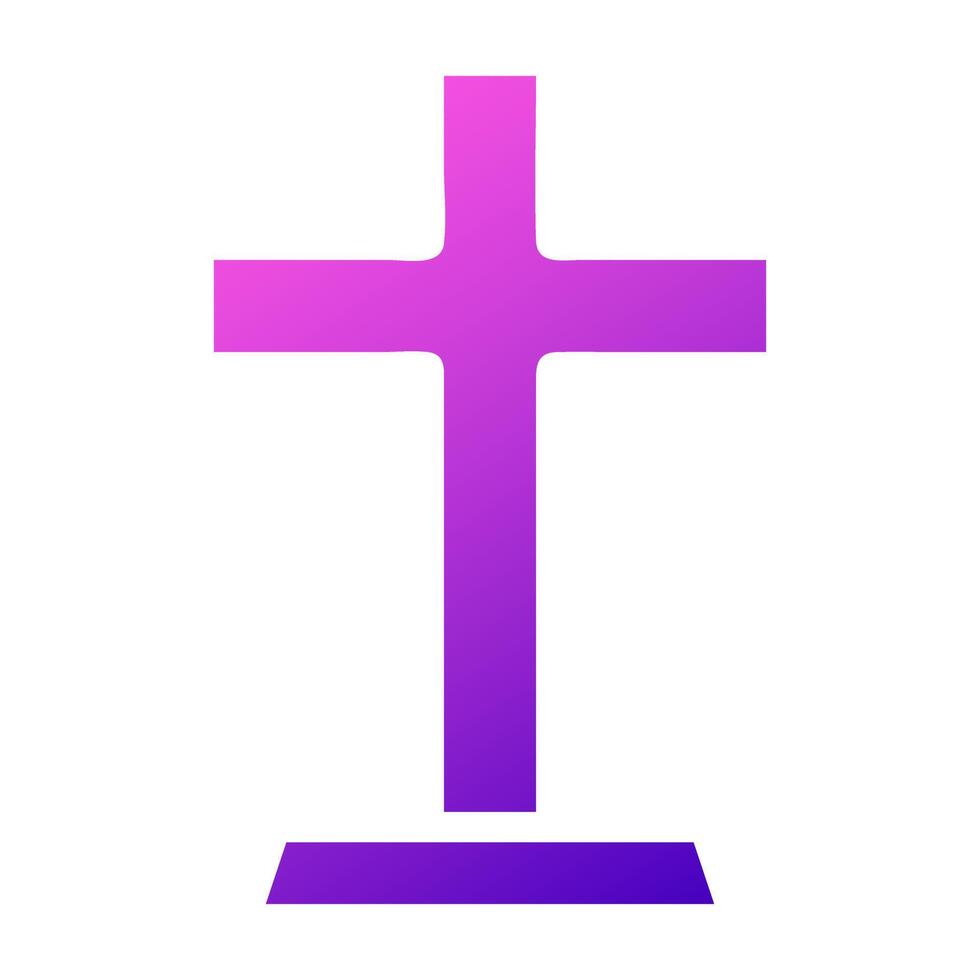 Christian icon solid gradient purple pink colour easter symbol illustration. vector