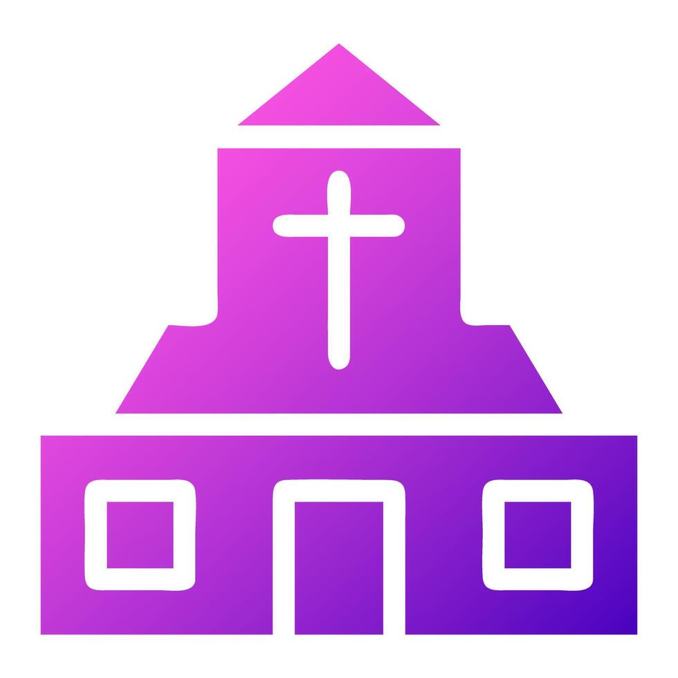 Cathedral icon solid gradient purple pink colour easter symbol illustration. vector