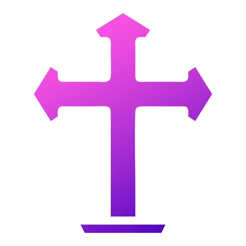 Christian icon solid gradient purple pink colour easter symbol illustration. vector