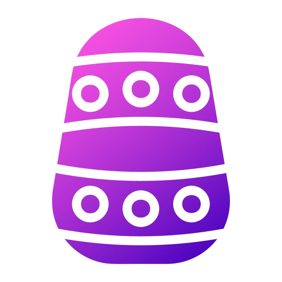 egg icon solid gradient purple pink colour easter symbol illustration. vector
