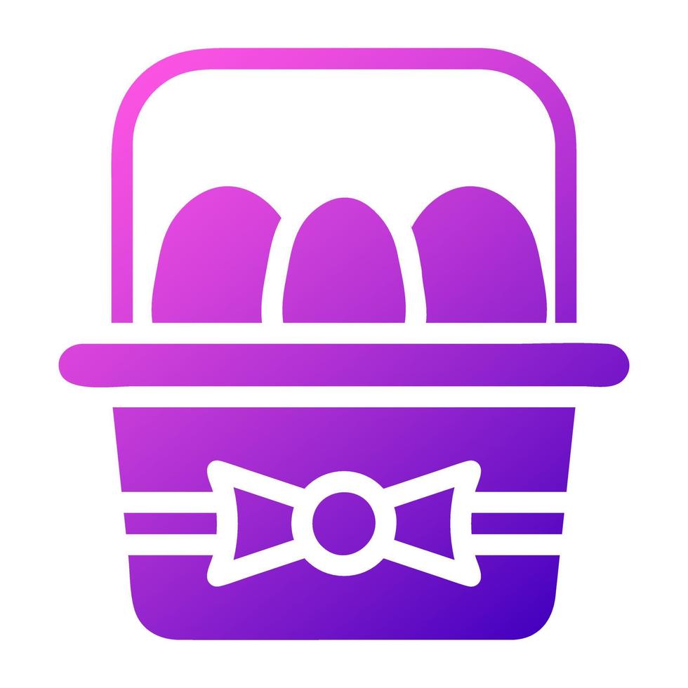 basket egg icon solid gradient purple pink colour easter symbol illustration. vector