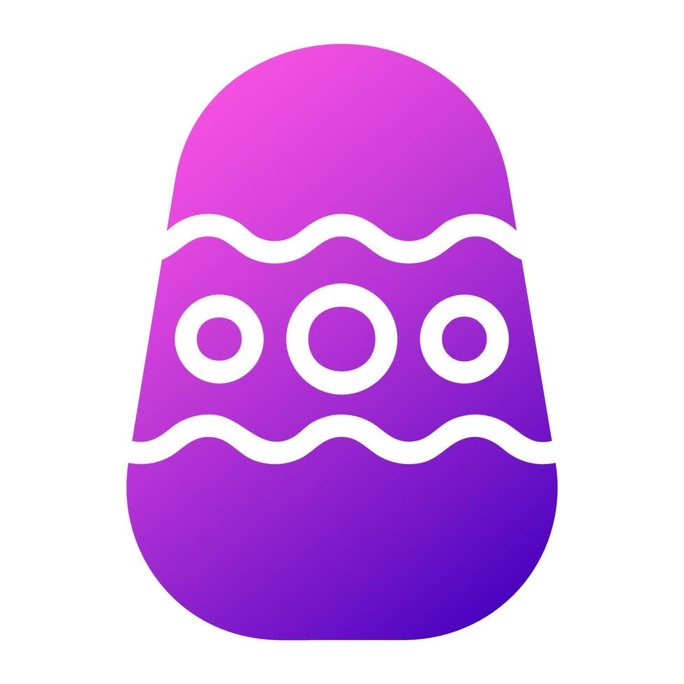 egg icon solid gradient purple pink colour easter symbol illustration. vector