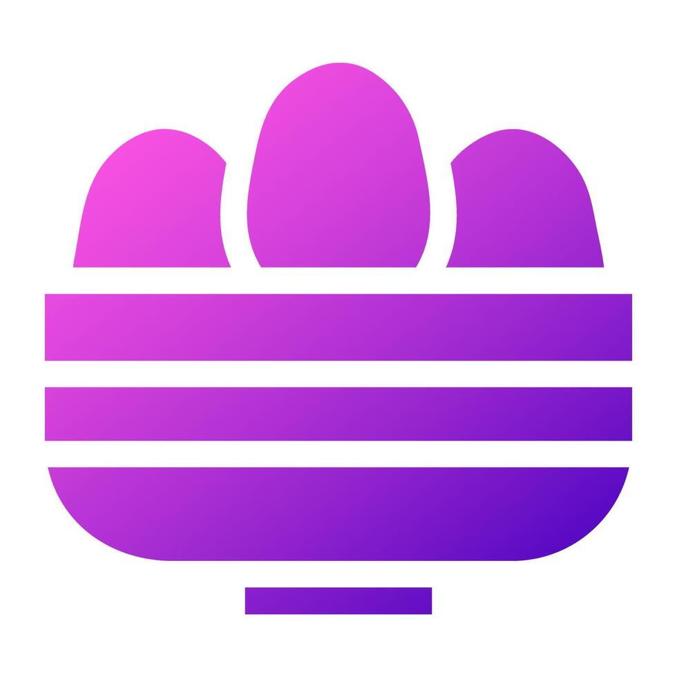 basket egg icon solid gradient purple pink colour easter symbol illustration. vector