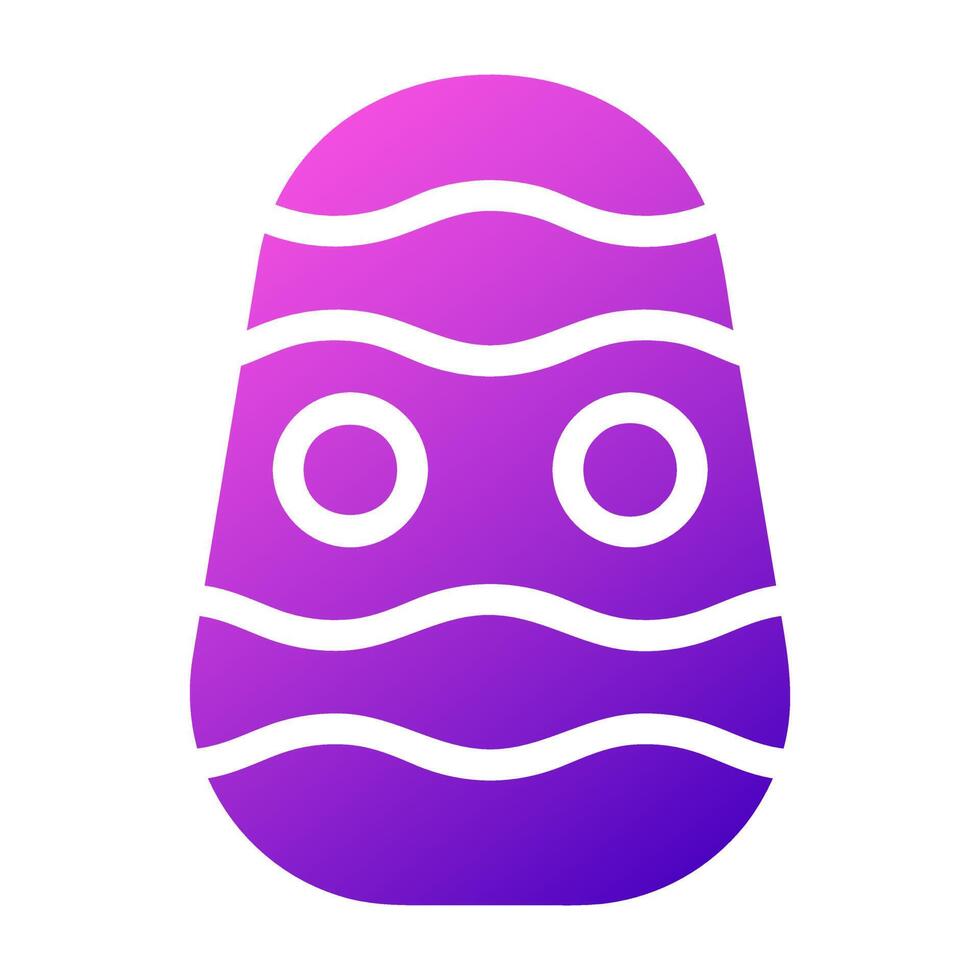 egg icon solid gradient purple pink colour easter symbol illustration. vector